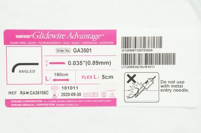 Terumo RA*CA35185C RadiFocus Glidewire Advantage Angled .035in. x 180 x  5cm (x)